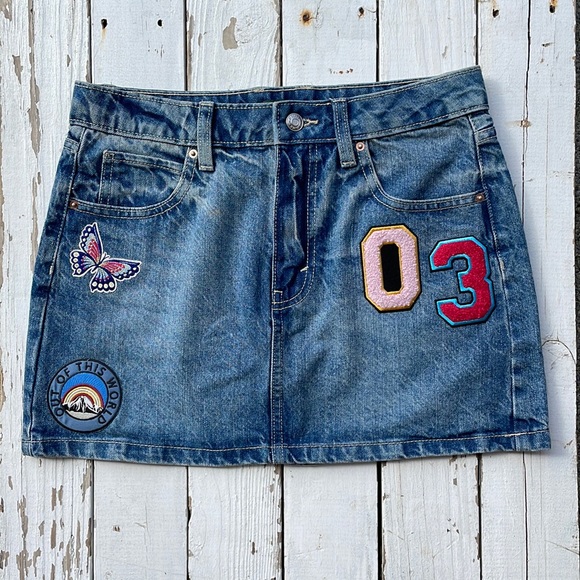 wild fable Denim - Embellished Denim Skirt by Wild Fable